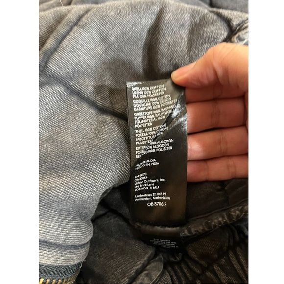 Free People Quilted Dolman Sleeve Gray Jacket Size Medium - Picture 8 of 8